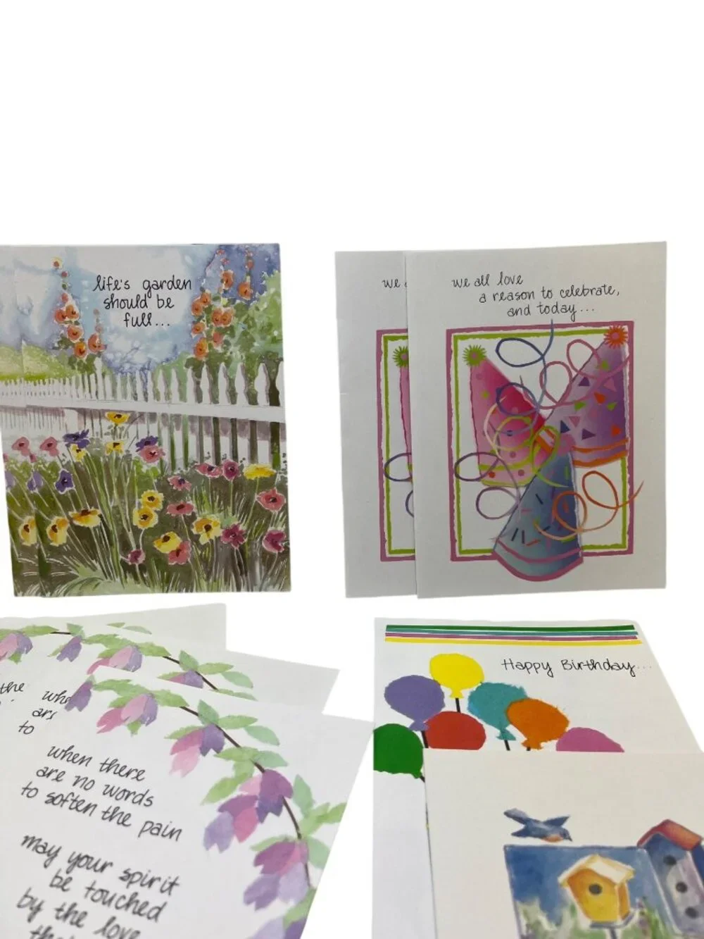 Assorted 19 Greeting Cards With 11 Envelopes - Birthday Thank You & More Floral